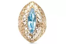 14 Karat Gelbgold Aquamarin Ring Vintage Stil vrc090y
